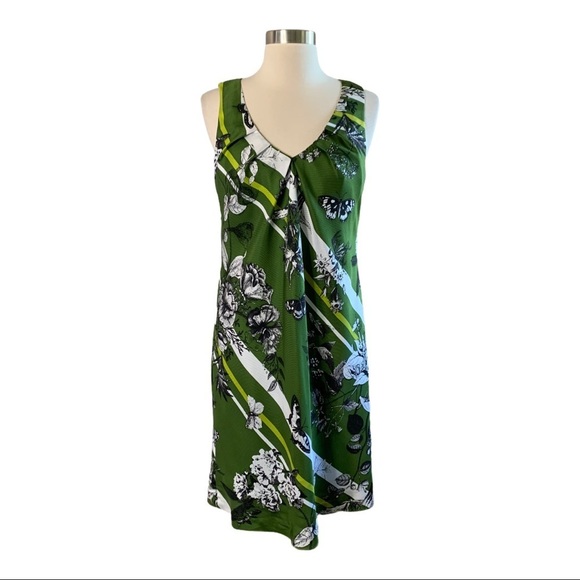 Talbots Green and Black Floral Midi Dress - Picture 1 of 8